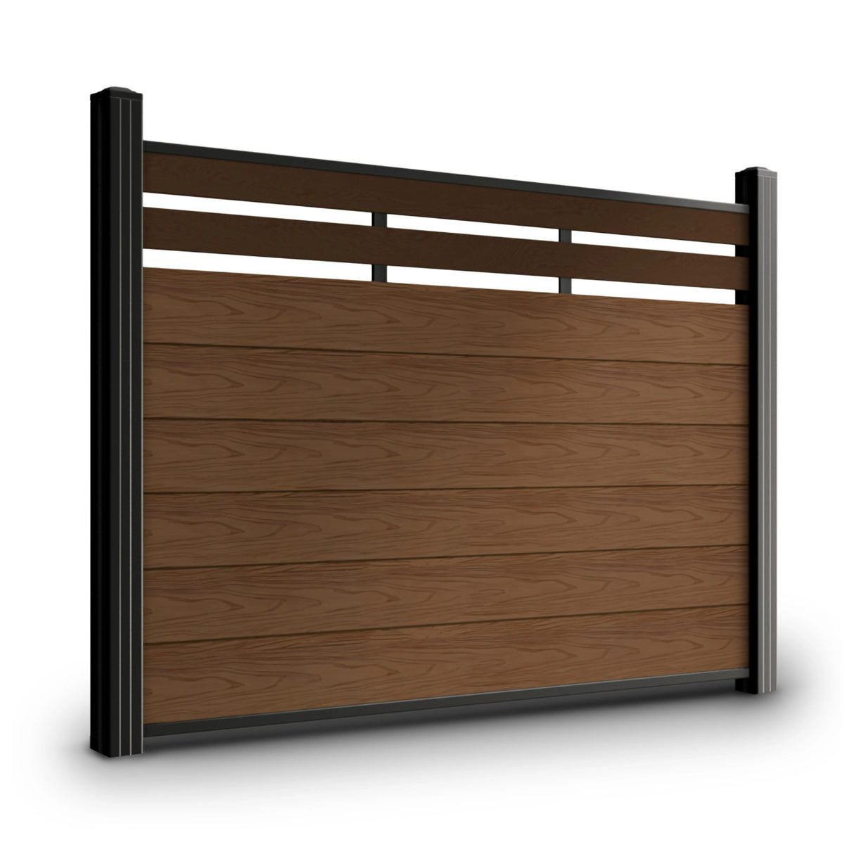 Aleko 6’ x 4’ Composite Semi-Private Fence - Brown - Charlotte Series