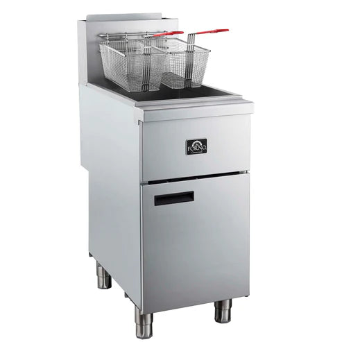 Forno Commerciale Natural Gas Deep Fryer, 4 Burners 120,000 BTU, 50 lbs Oil Capacity