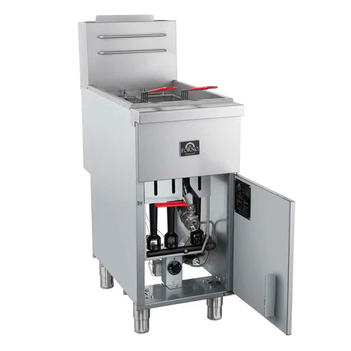Forno Commerciale Natural Gas Deep Fryer, 3 Burners 90,000 BTU, 40 lbs, Millivolt Control