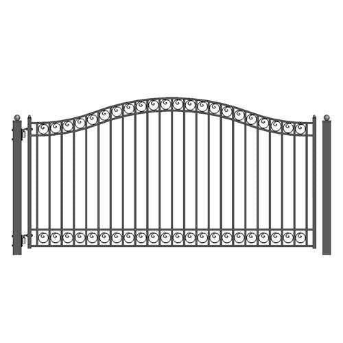 Aleko Steel Single Swing Driveway Gate - DUBLIN Style - 12 x 6 Feet