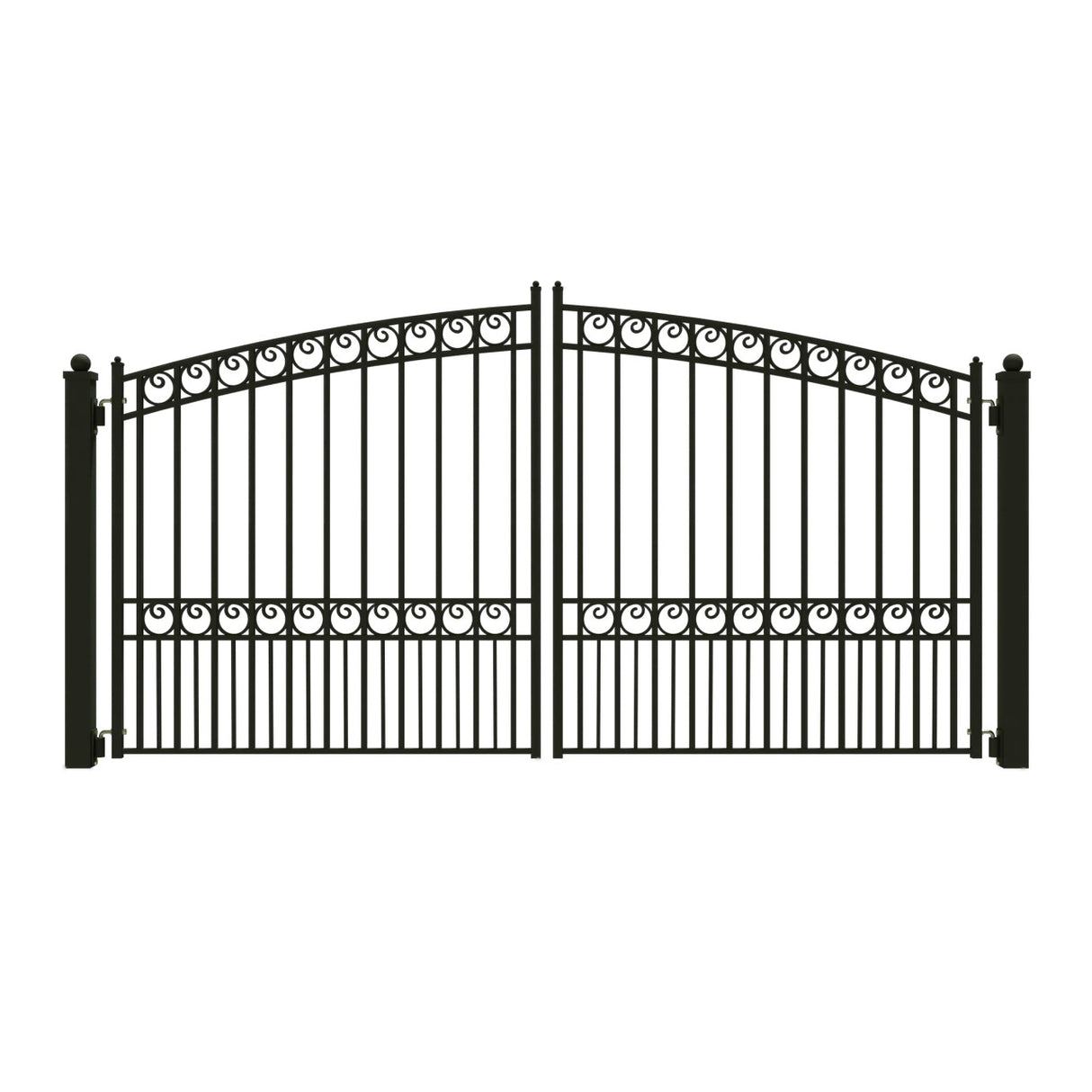 Aleko Steel Dual Swing Driveway Gate - PARIS Style - 12 x 6 Feet