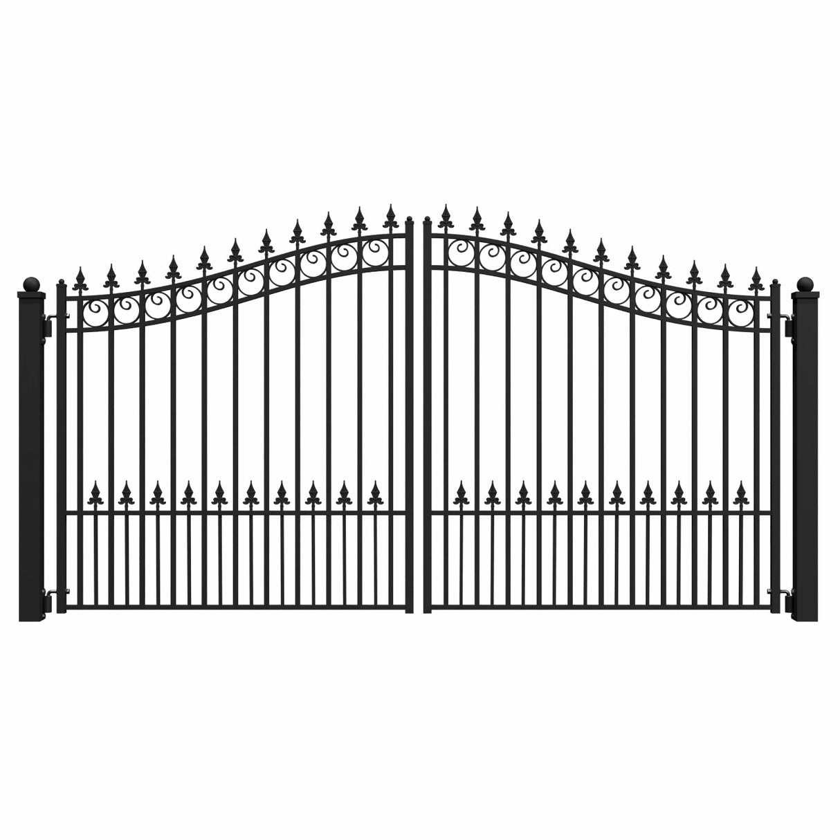 Aleko Steel Dual Swing Driveway Gate - PRAGUE Style - 12 x 6 Feet
