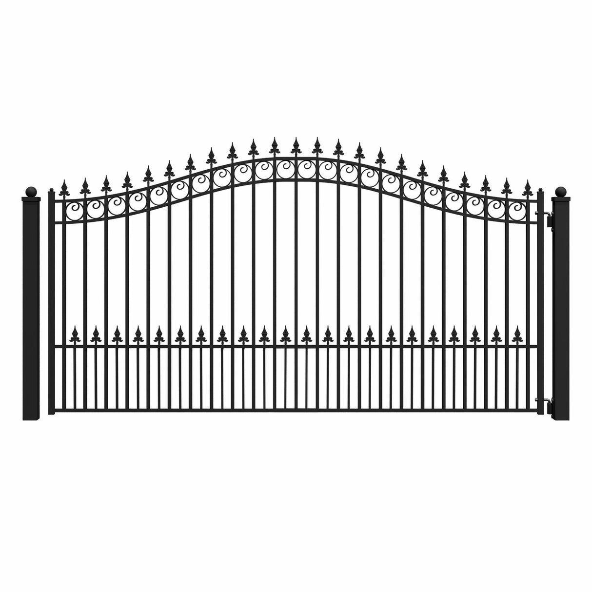Aleko Steel Single Swing Driveway Gate - PRAGUE Style - 12 x 6 Feet