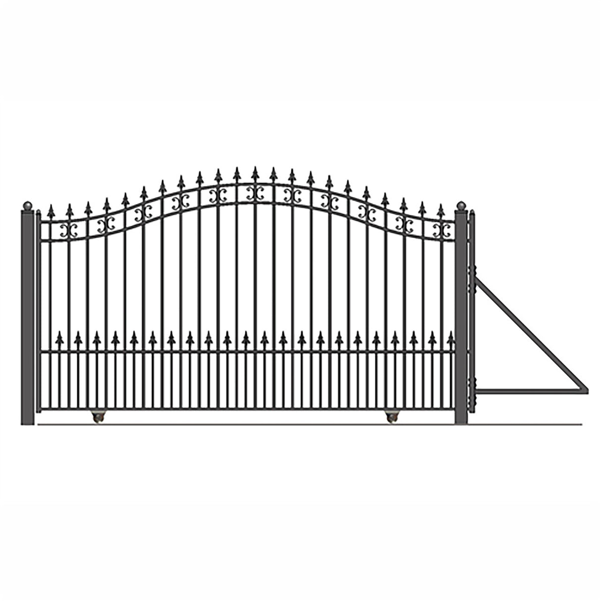 Aleko Automated Steel Sliding Driveway Gate and Gate Opener Complete Kit – ST. LOUIS Style – 12 x 6 Feet