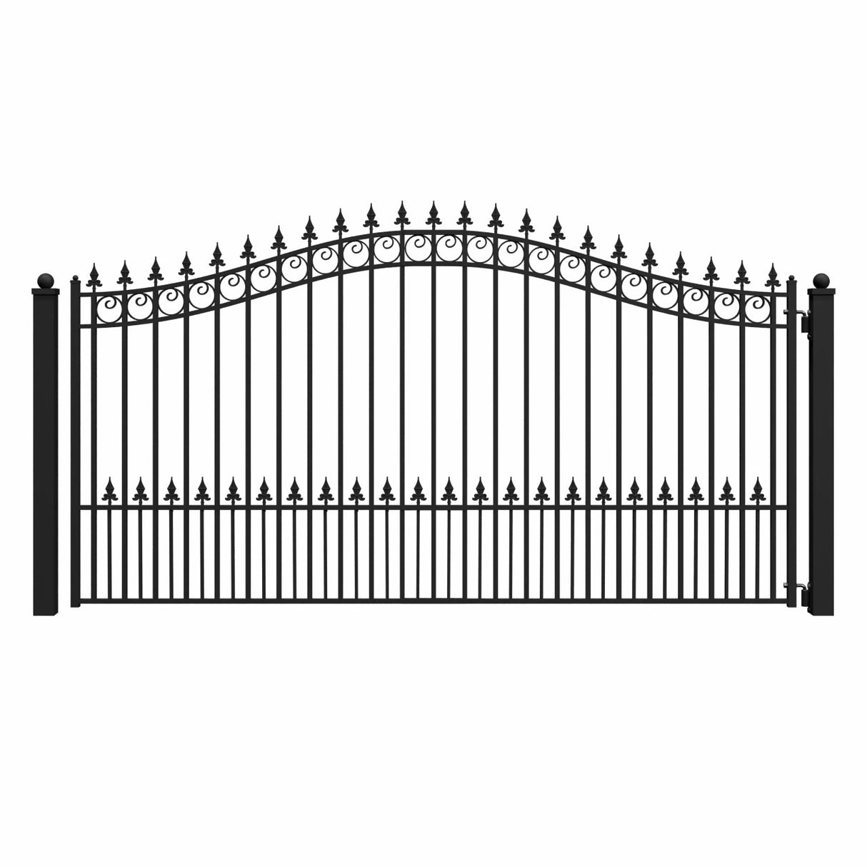 Aleko Steel Single Swing Driveway Gate - ST.LOUIS Style - 12 x 6 Feet