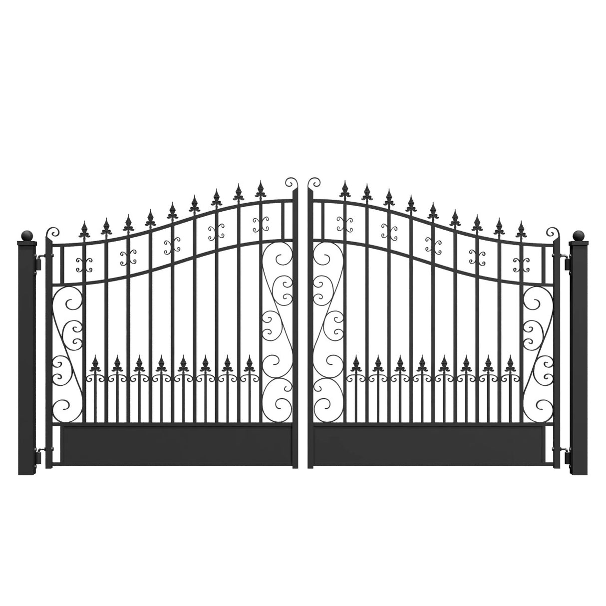 Aleko Steel Dual Swing Driveway Gate - VENICE Style - 12 x 6 Feet