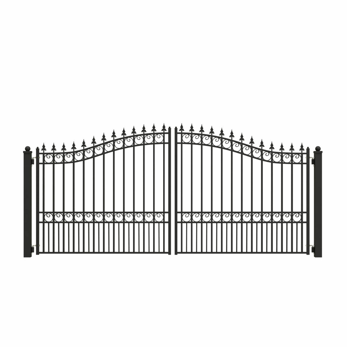 Aleko Steel Dual Swing Driveway Gate - LONDON Style - 14 x 6 Feet