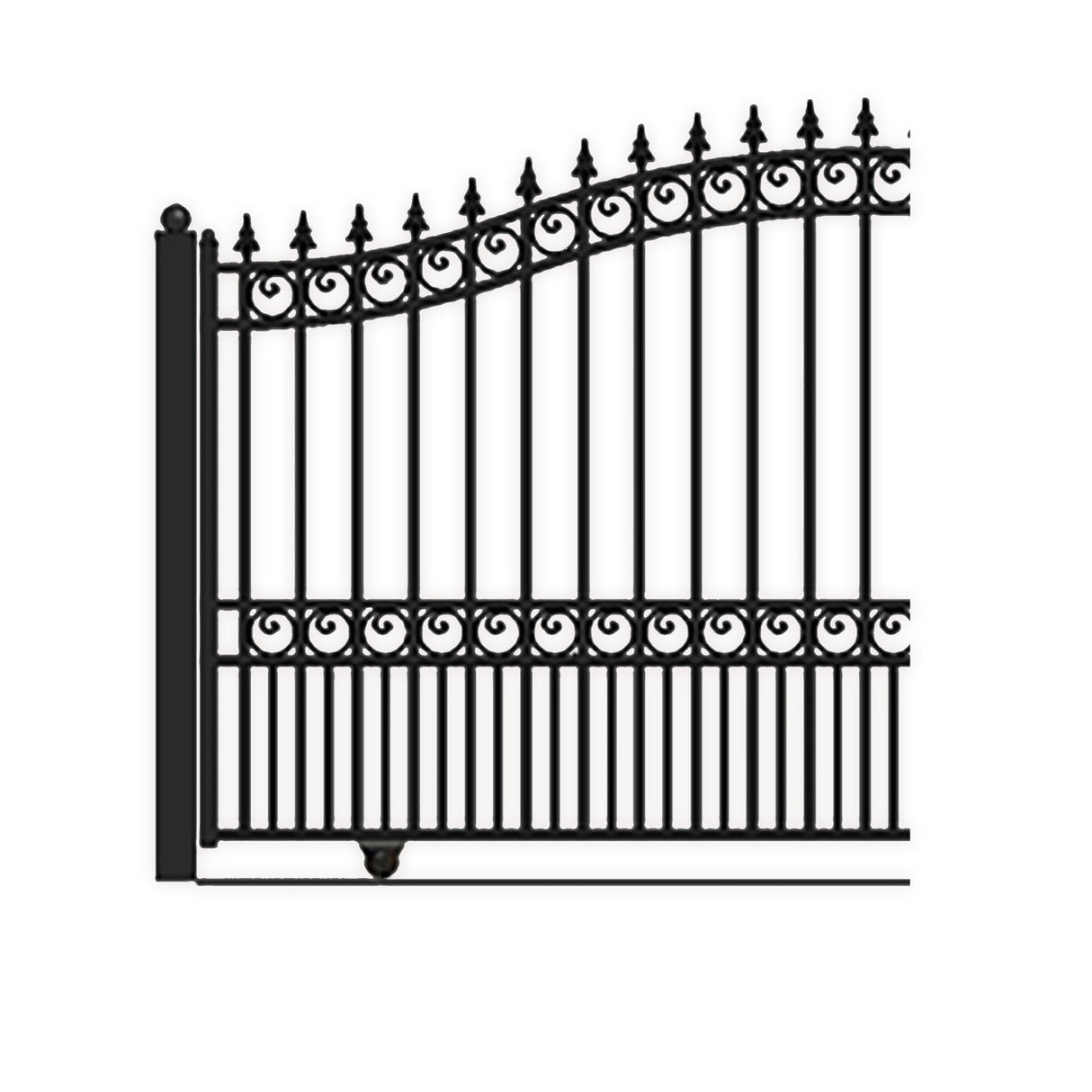 Aleko Automated Steel Sliding Driveway Gate and Gate Opener Complete Kit – LONDON Style – 14 x 6 Feet
