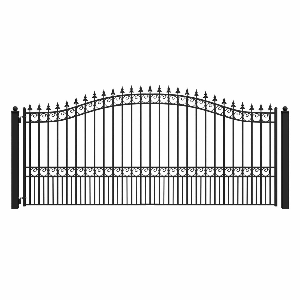 Aleko Steel Single Swing Driveway Gate - LONDON Style - 14 x 6 Feet