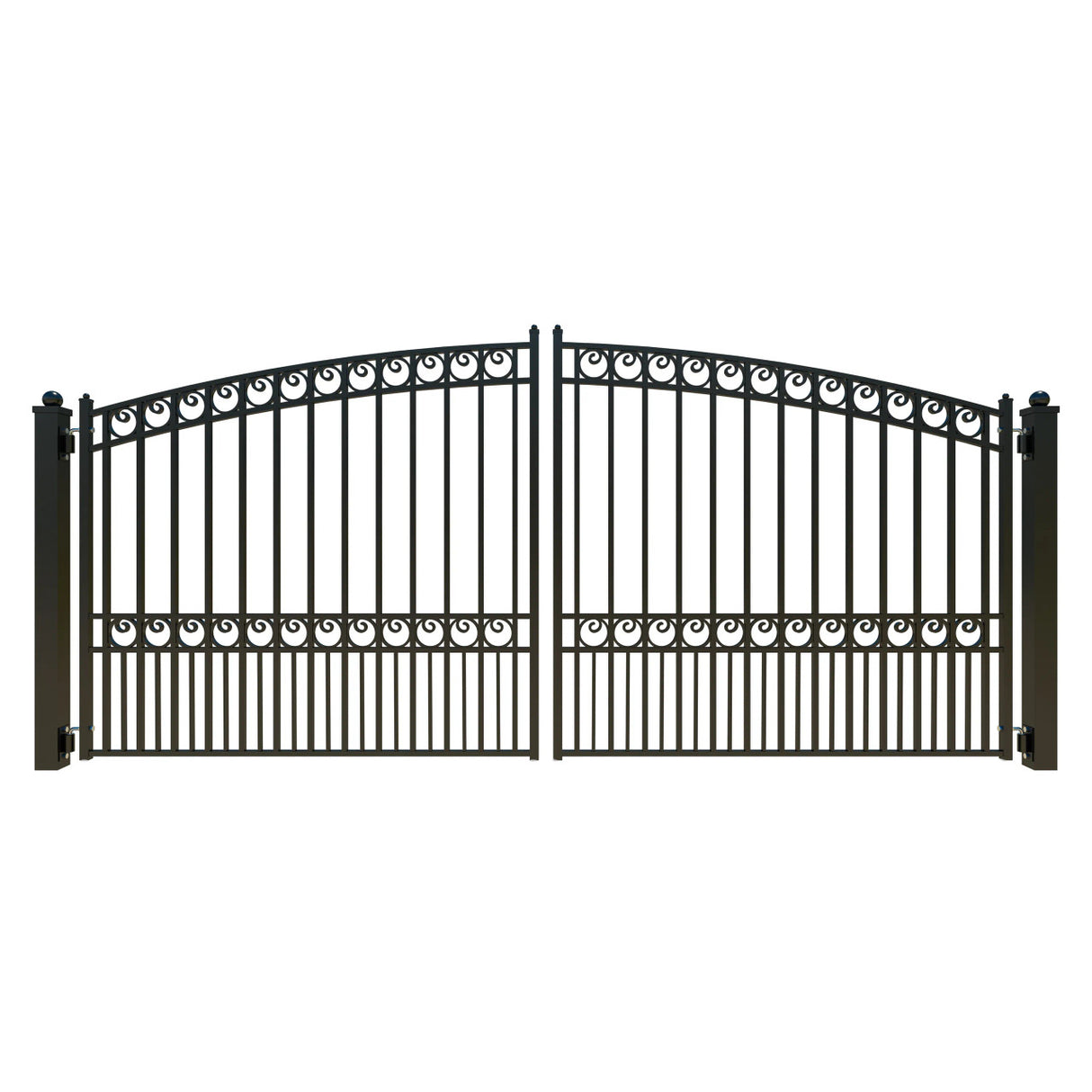 Aleko Steel Dual Swing Driveway Gate - PARIS Style - 14 x 6 Feet