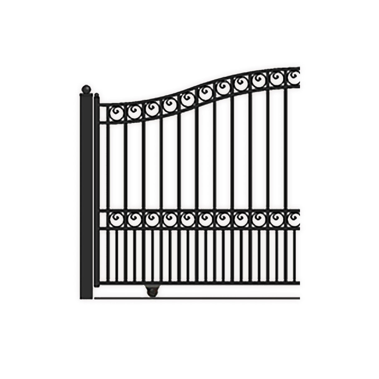 Aleko Automated Steel Sliding Driveway Gate and Gate Opener Complete Kit – PARIS Style – 16 x 6 Feet