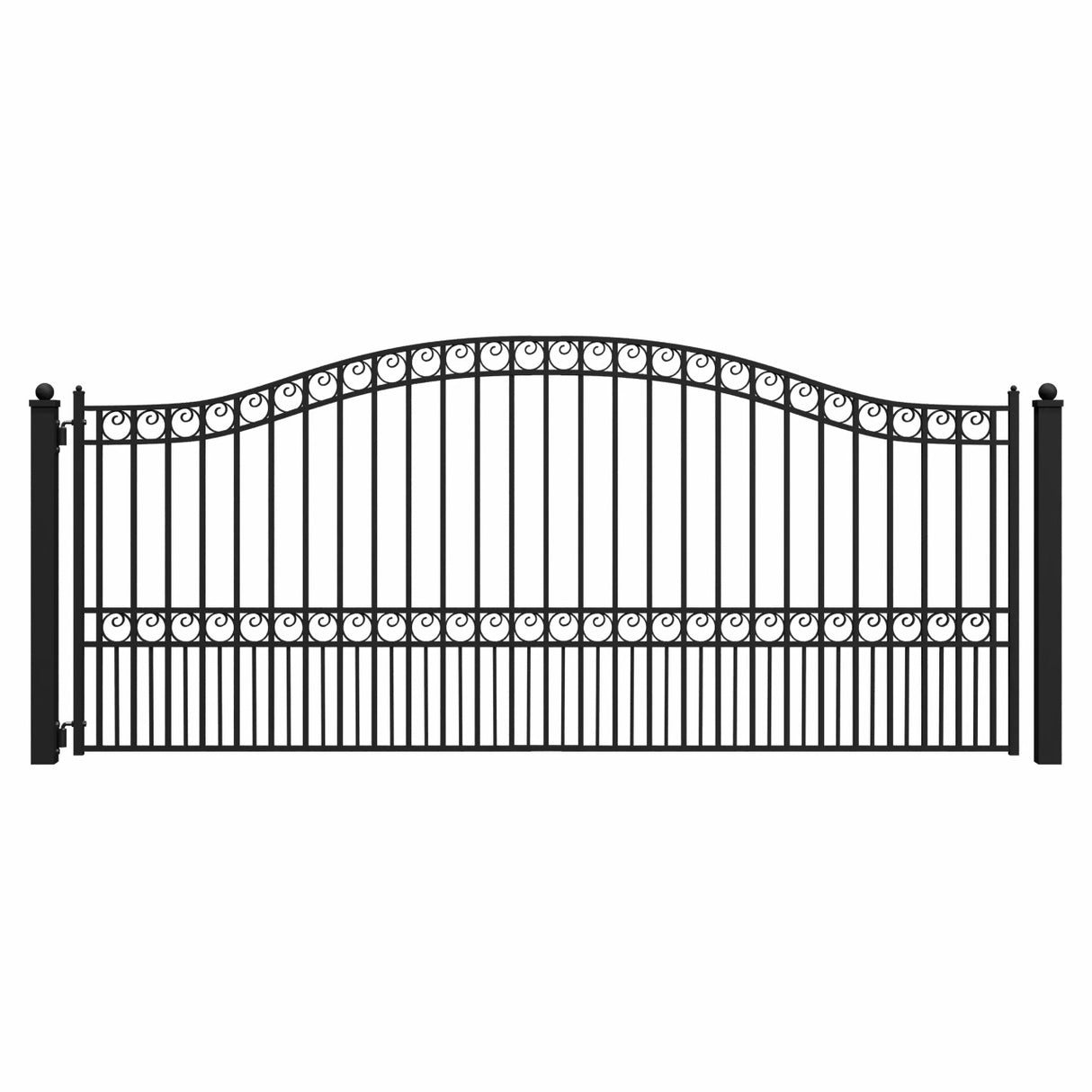 Aleko Steel Single Swing Driveway Gate - PARIS Style - 14 x 6 Feet