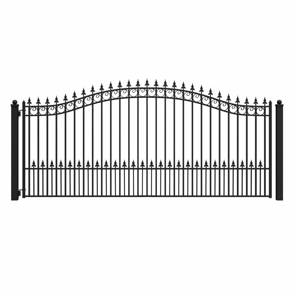 Aleko Steel Single Swing Driveway Gate - PRAGUE Style - 14 x 6 Feet