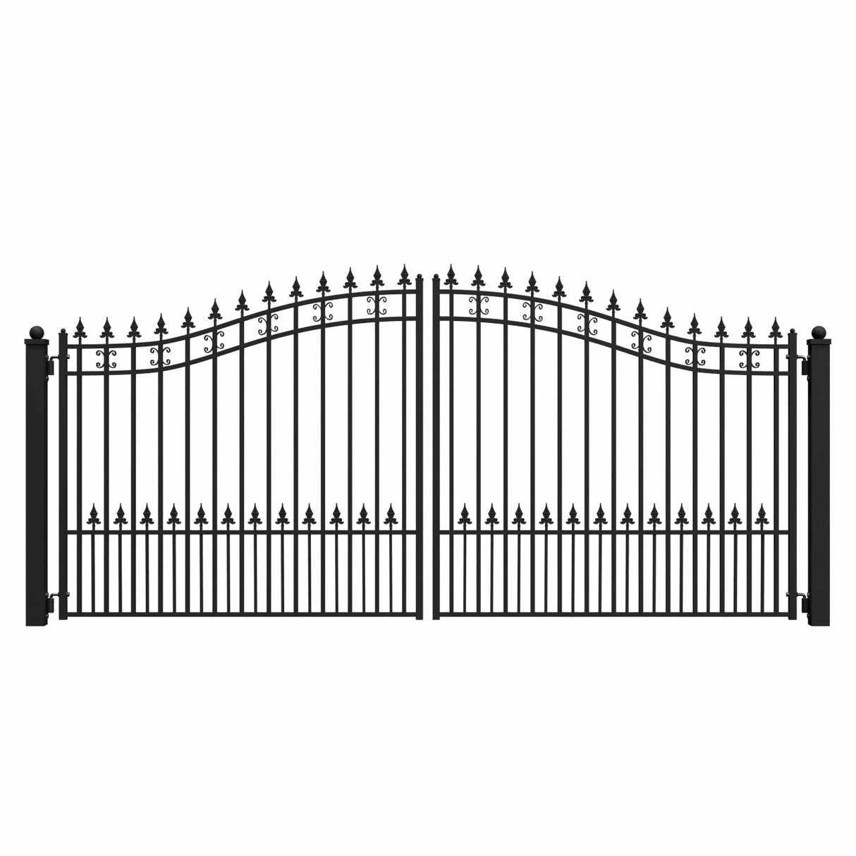 Aleko Steel Dual Swing Driveway Gate - ST.LOUIS Style - 14 x 6 Feet