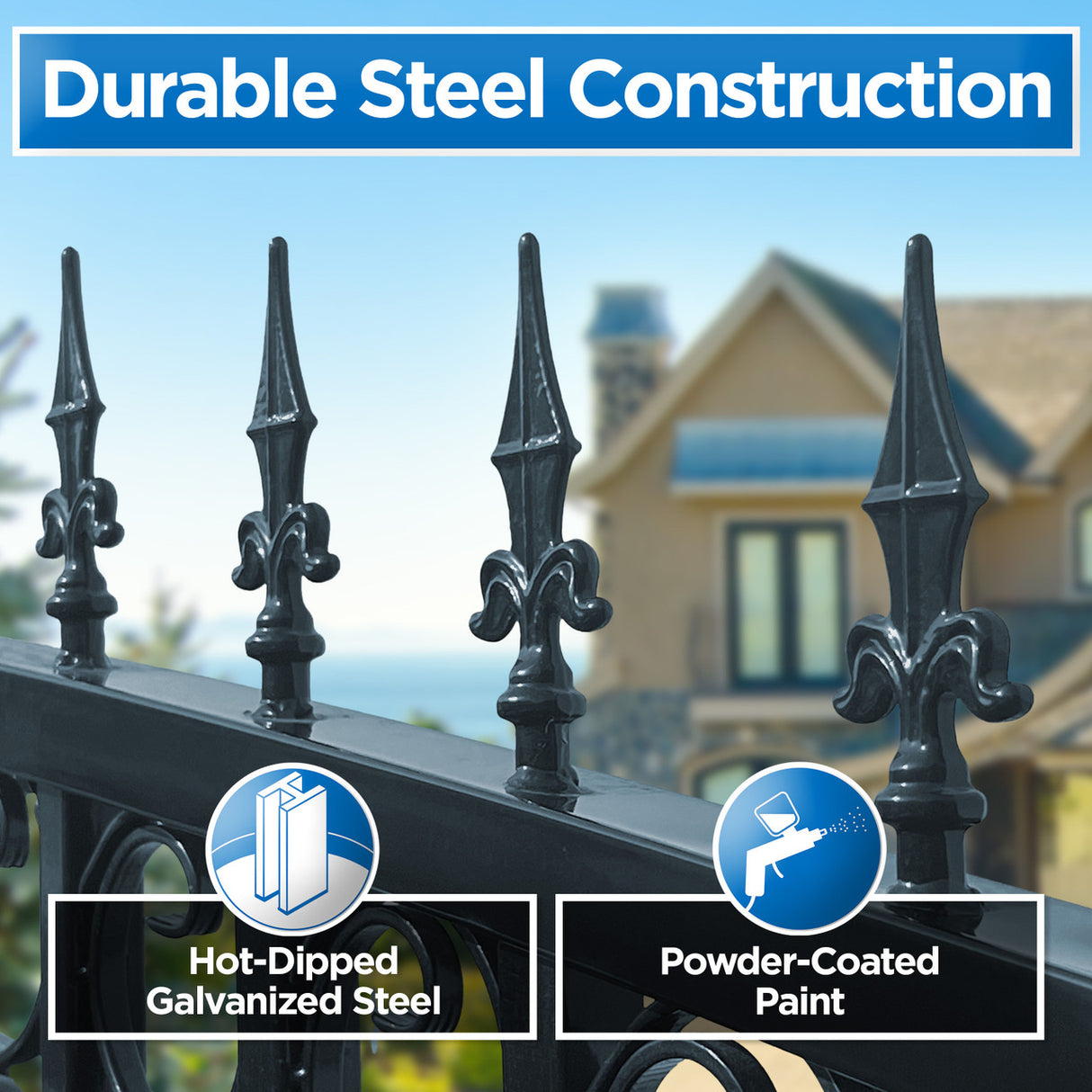 Aleko Steel Sliding Driveway Gate - ST.LOUIS Style - 14 x 6 Feet