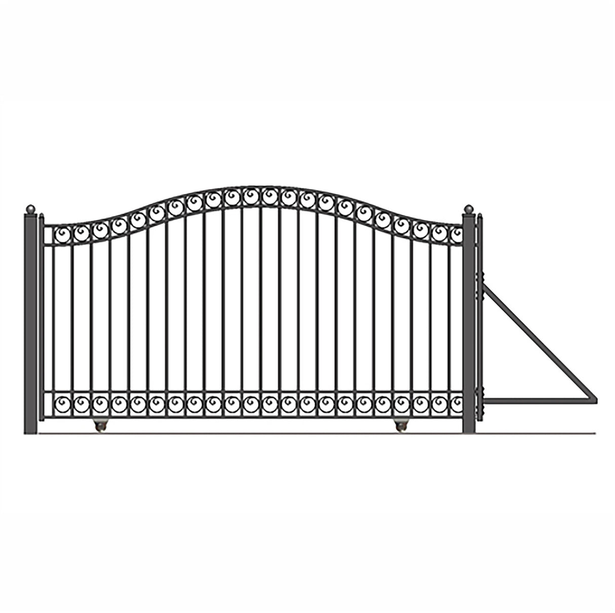 Aleko Automated Steel Sliding Driveway Gate and Gate Opener Complete Kit – DUBLIN Style – 16 x 6 Feet