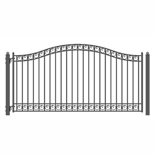 Aleko Steel Single Swing Driveway Gate - DUBLIN Style - 16 x 6 Feet