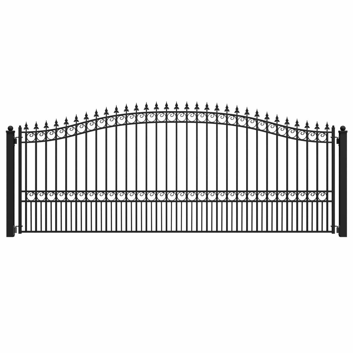 Aleko Steel Single Swing Driveway Gate - LONDON Style - 16 x 6 Feet