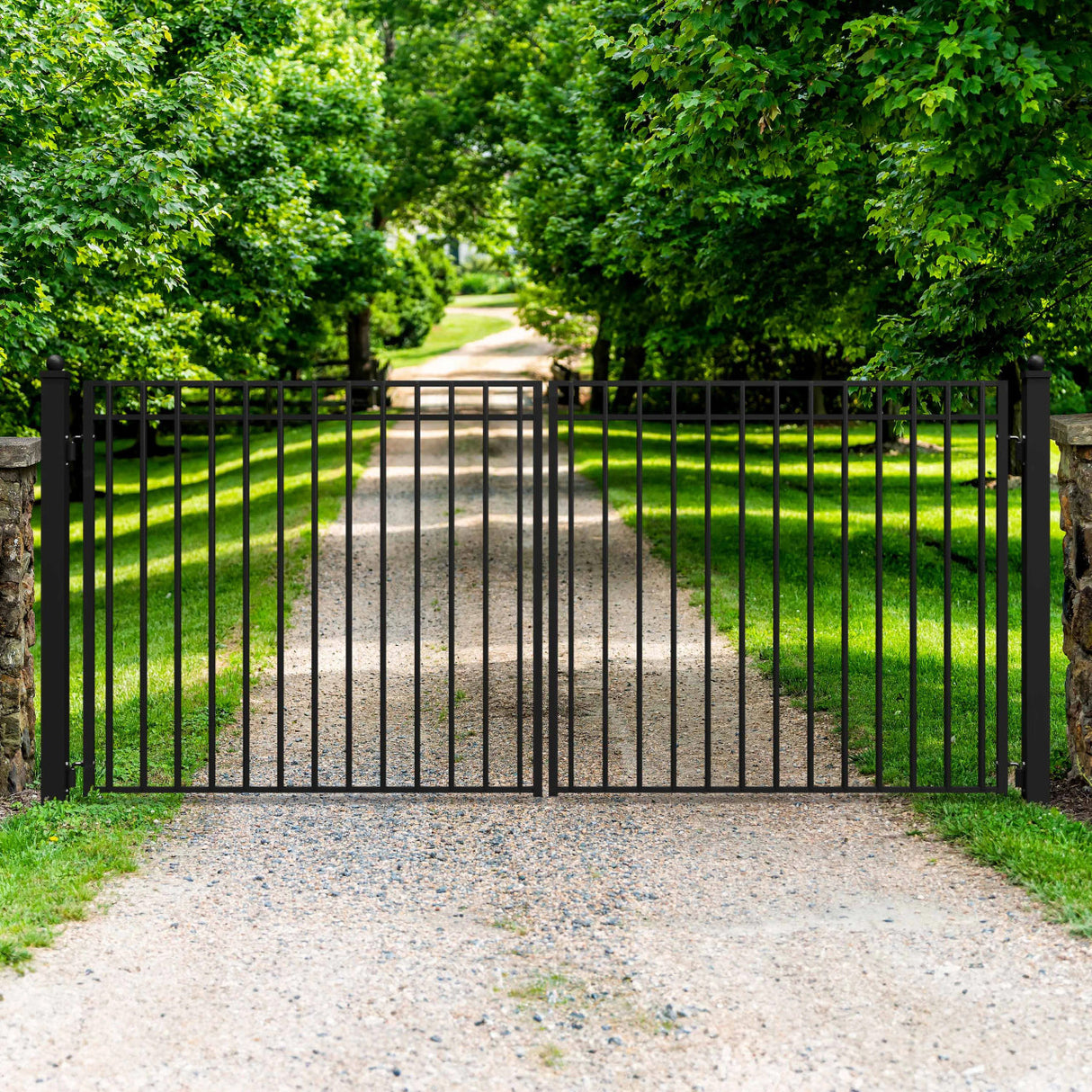 Aleko Steel Dual Swing Driveway Gate - MADRID Style - 16 x 6 Feet