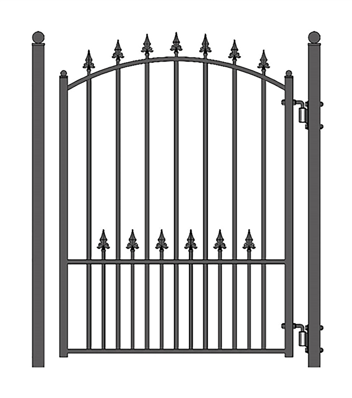 Aleko Steel Sliding Driveway Gate - 16 ft with Pedestrian Gate - 5 ft - MUNICH Style