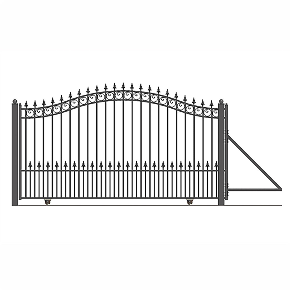 Aleko Automated Steel Sliding Driveway Gate and Gate Opener Complete Kit – PRAGUE Style – 16 x 6 Feet