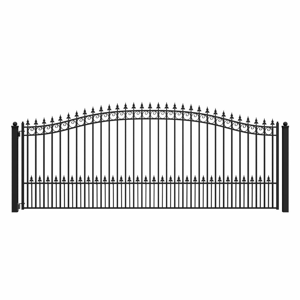 Aleko Steel Single Swing Driveway Gate - PRAGUE Style - 16 x 6 Feet