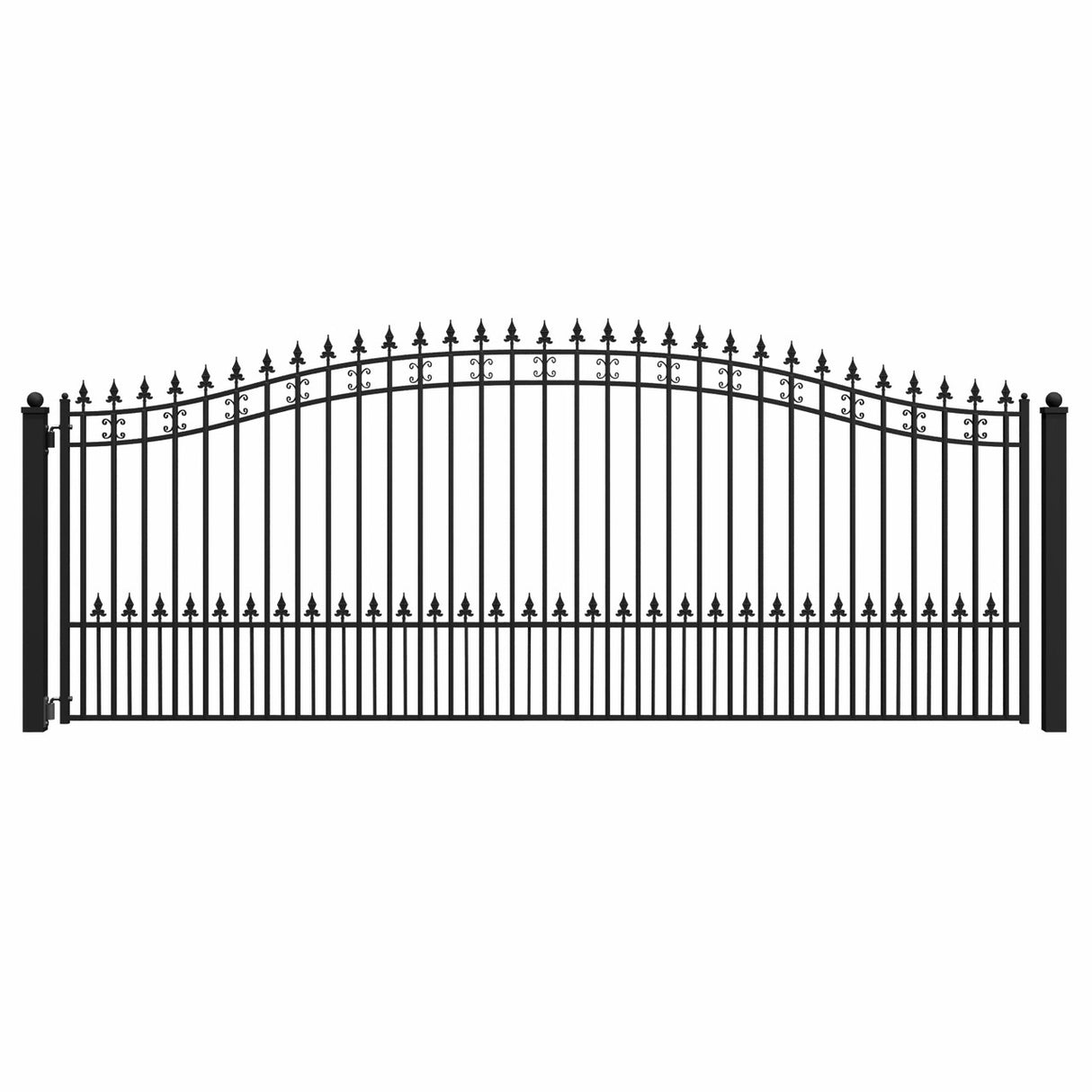 Aleko Steel Single Swing Driveway Gate - ST.LOUIS Style - 16 x 6 Feet