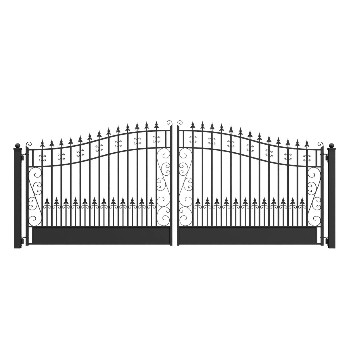 Aleko Steel Dual Swing Driveway Gate - VENICE Style - 16 x 6 Feet