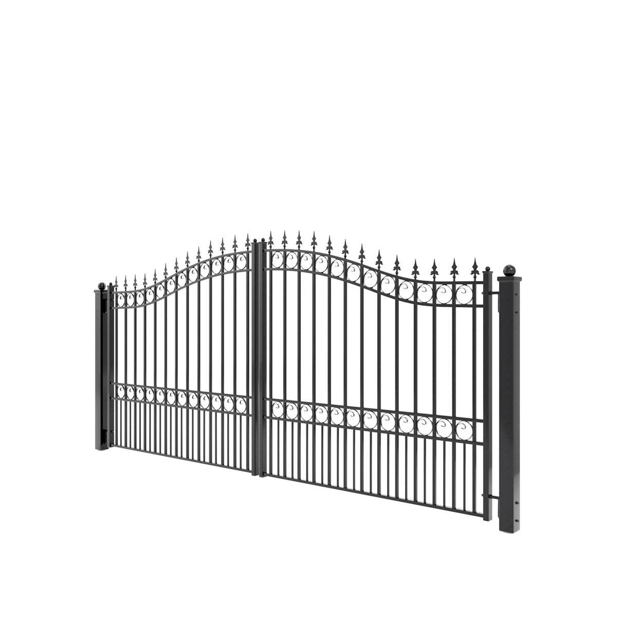 Aleko Steel Dual Swing Driveway Gate - LONDON Style - 18 x 6 Feet