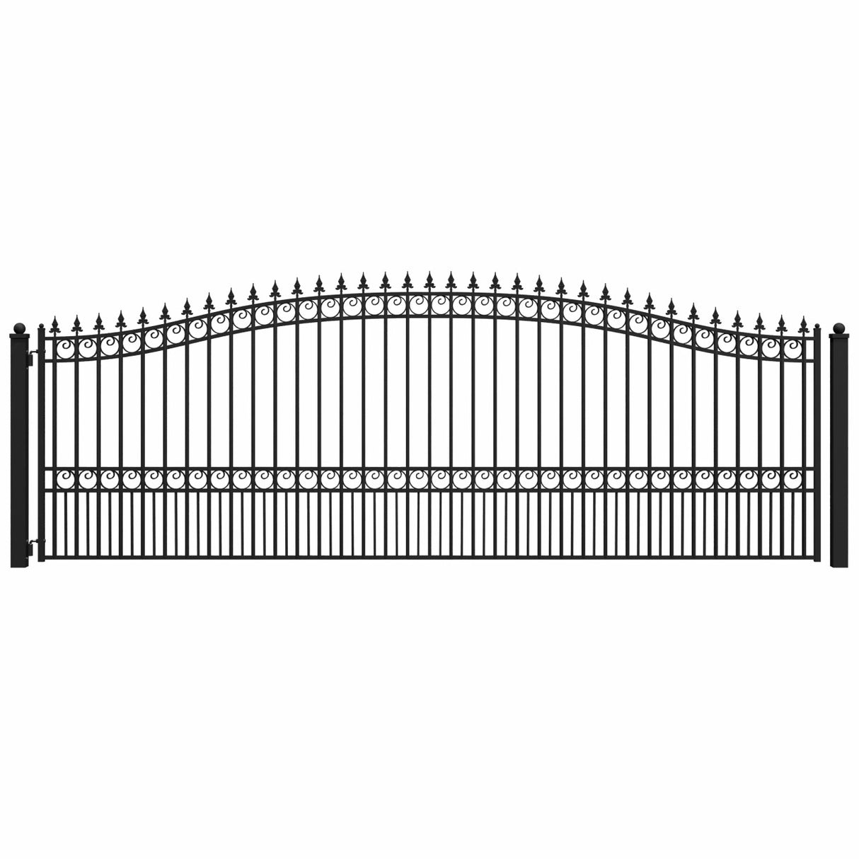 Aleko Steel Single Swing Driveway Gate - LONDON Style - 18 x 6 Feet