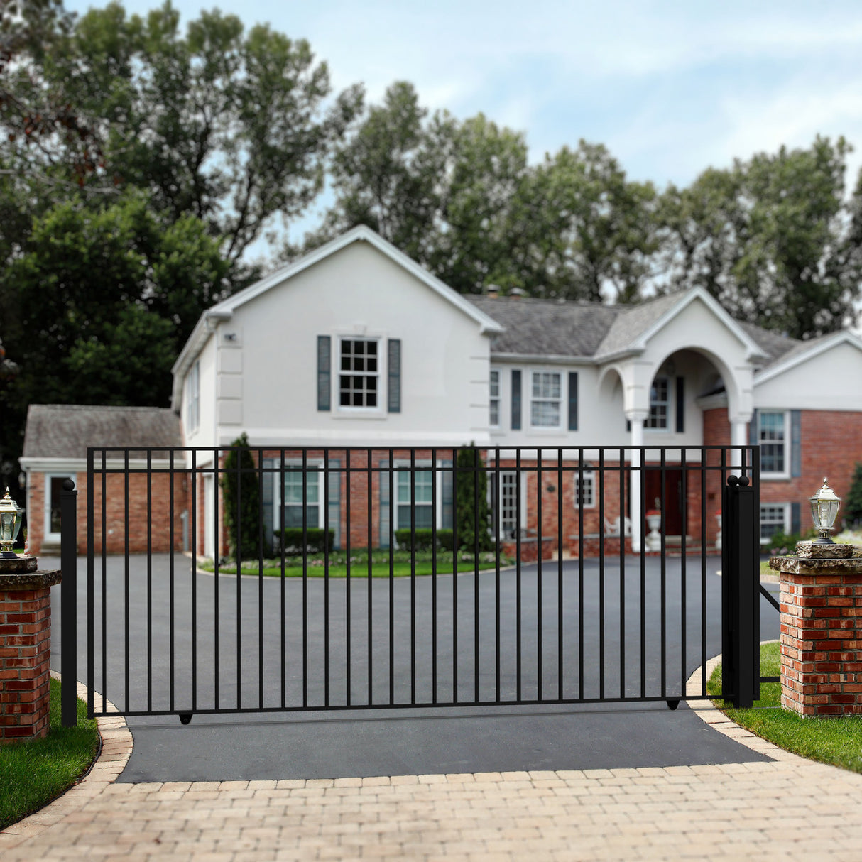 Aleko Steel Sliding Driveway Gate - MADRID Style - 18 x 6 Feet