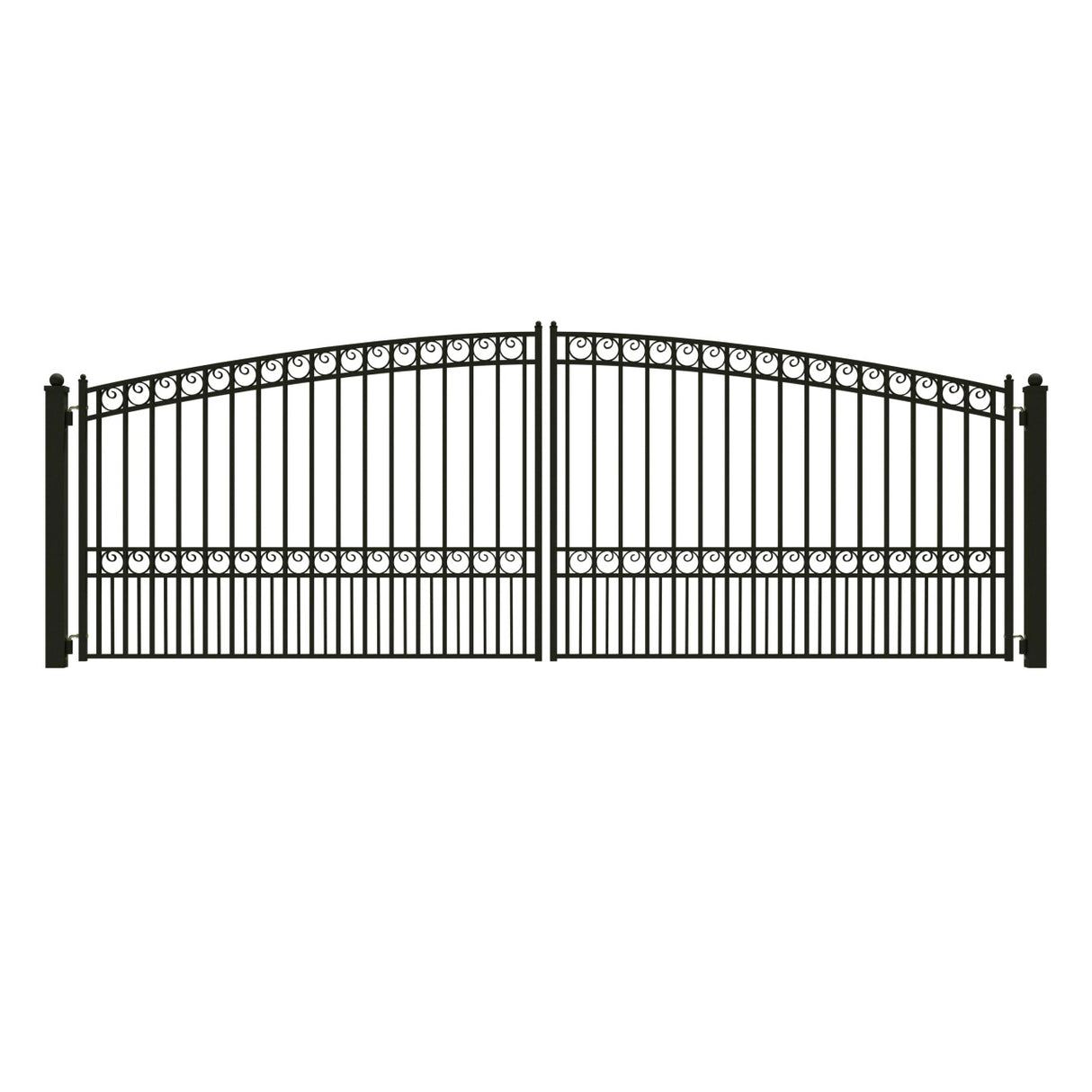 Aleko Steel Dual Swing Driveway Gate - PARIS Style - 18 x 6 Feet