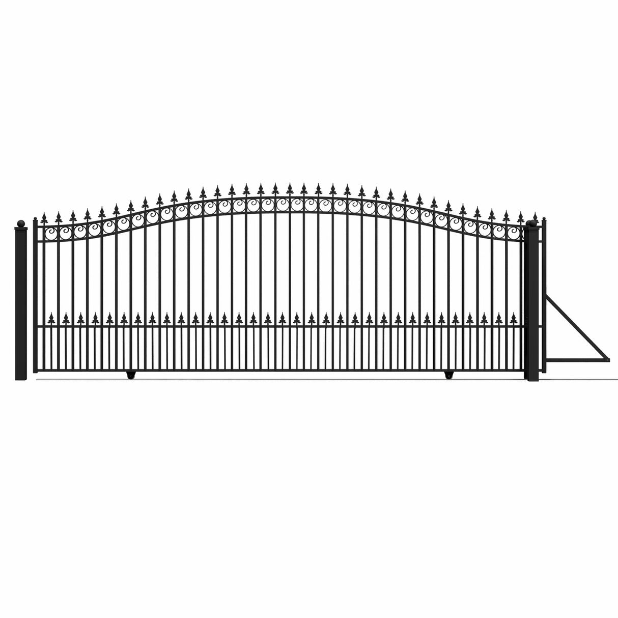 Aleko Steel Sliding Driveway Gate - PRAGUE Style - 18 x 6 Feet