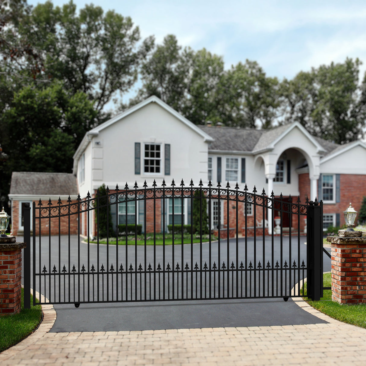 Aleko Steel Sliding Driveway Gate - PRAGUE Style - 18 x 6 Feet
