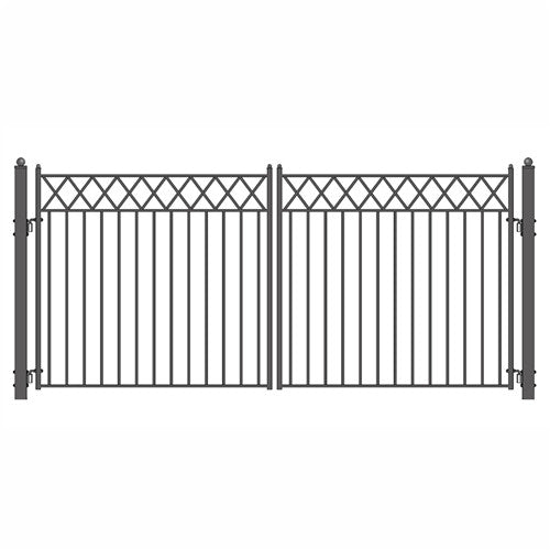 Aleko Steel Dual Swing Driveway Gate - STOCKHOLM Style - 18 x 6 Feet