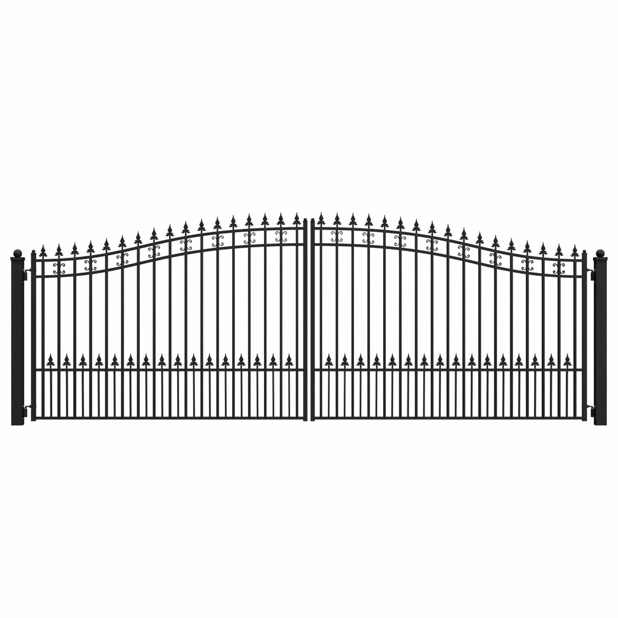 Aleko Steel Dual Swing Driveway Gate - ST.LOUIS Style - 18 x 6 Feet