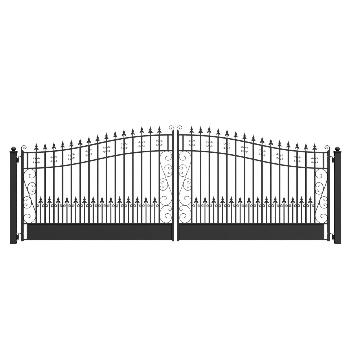 Aleko Steel Dual Swing Driveway Gate - VENICE Style - 18 x 6 Feet