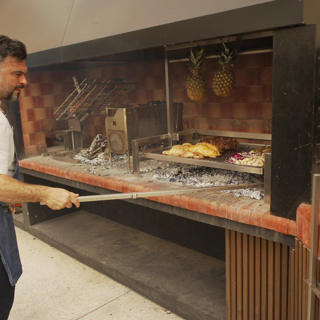 Tagwood BBQ Insert Style Argentine Santa Maria Wood Fire & Charcoal Gaucho Grill without firebricks | BBQ09SS -