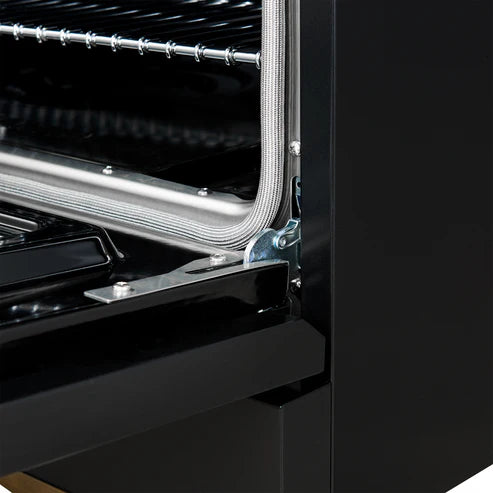 FORNO Antico 36" 4.5 cu. ft. Dual Fuel Range with 6 Sealed Burners in Black with Antique Brass Accents, FFSGS6113-36BLK