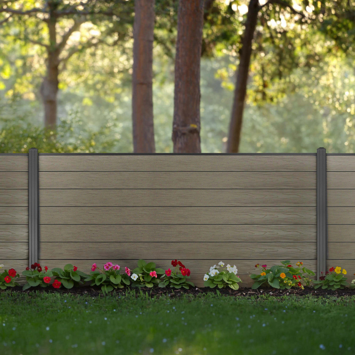 Aleko 8’ x 4’ Composite Privacy Fence - Gray - Charlotte Series
