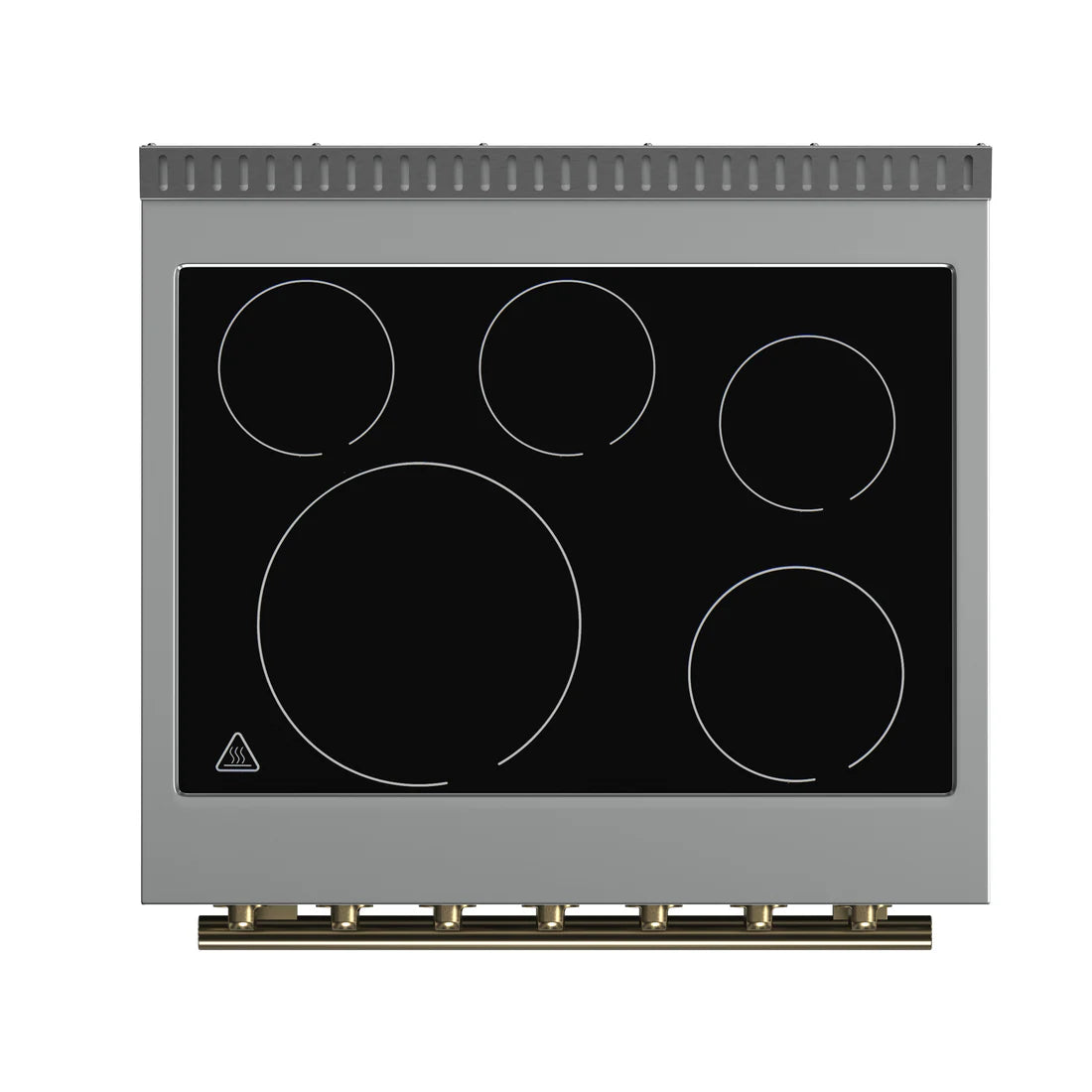 FORNO Paolo 30" 4.38 cu. ft. Freestanding Electric Range in White with Antique Brass Handles, FFSEL6011-30WHT