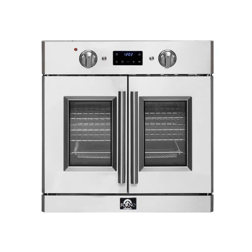 FORNO Gallico 30" 3.58 cu. ft. French Door Electric Wall Oven with Telescopic Racks, Air Fry, Self-Clean and Sous Vide, FBOEL1371-30