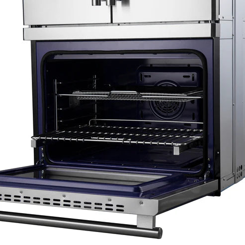 FORNO Gallico 30" 7.36 cu. ft. French Door Double Electric Wall Oven with Telescopic Racks, Air Fry, Self-Clean and Sous Vide, FBOEL1388-30