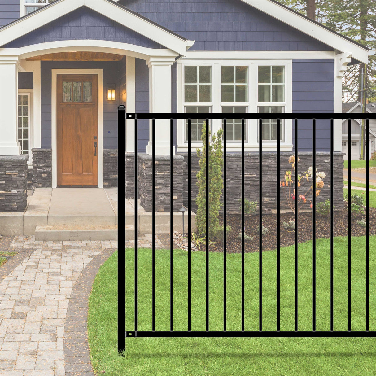 Aleko DIY Steel Iron Wrought High Quality Fence - Lyon Style - 8 x 6 Feet