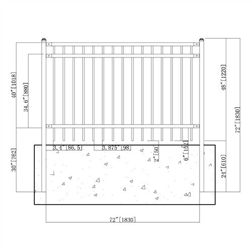Aleko DIY Steel Iron Wrought High Quality Fence - Nice Style - 6 x 4 Feet