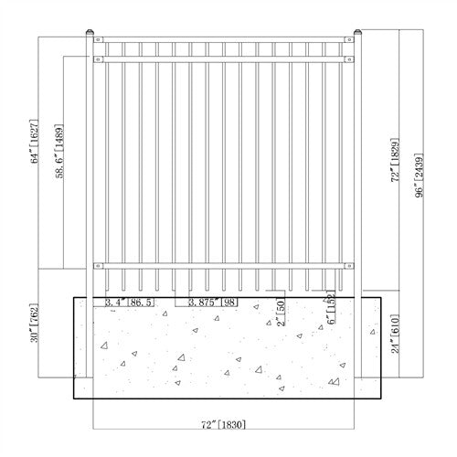 Aleko DIY Steel Iron Wrought High Quality Fence - Nice Style - 6 x 6 Feet