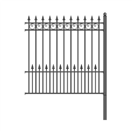 Aleko DIY Steel Iron Wrought High Quality Ornamental Fence - Prague Style - 5.5 x 5 Ft