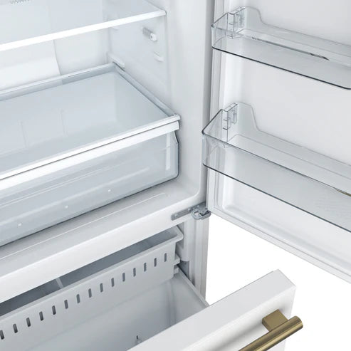 FORNO Espresso Milano 31" 17.2 cu. ft. Right Swing Refrigerator and Bottom Freezer in White with Silver Handles, FFFFD1785-31WHT