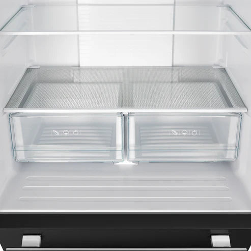 FORNO Espresso Gallipoli 30" 17.5 Cu. Ft. Refrigerator with Ice Maker in Black with Silver Handles, FFFFD1974-31BLK