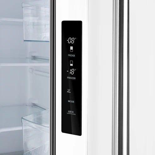FORNO Espresso Gallipoli 30" 17.5 Cu. Ft. Refrigerator with Ice Maker in White with Antique Brass Handles, FFFFD1974-31WHT